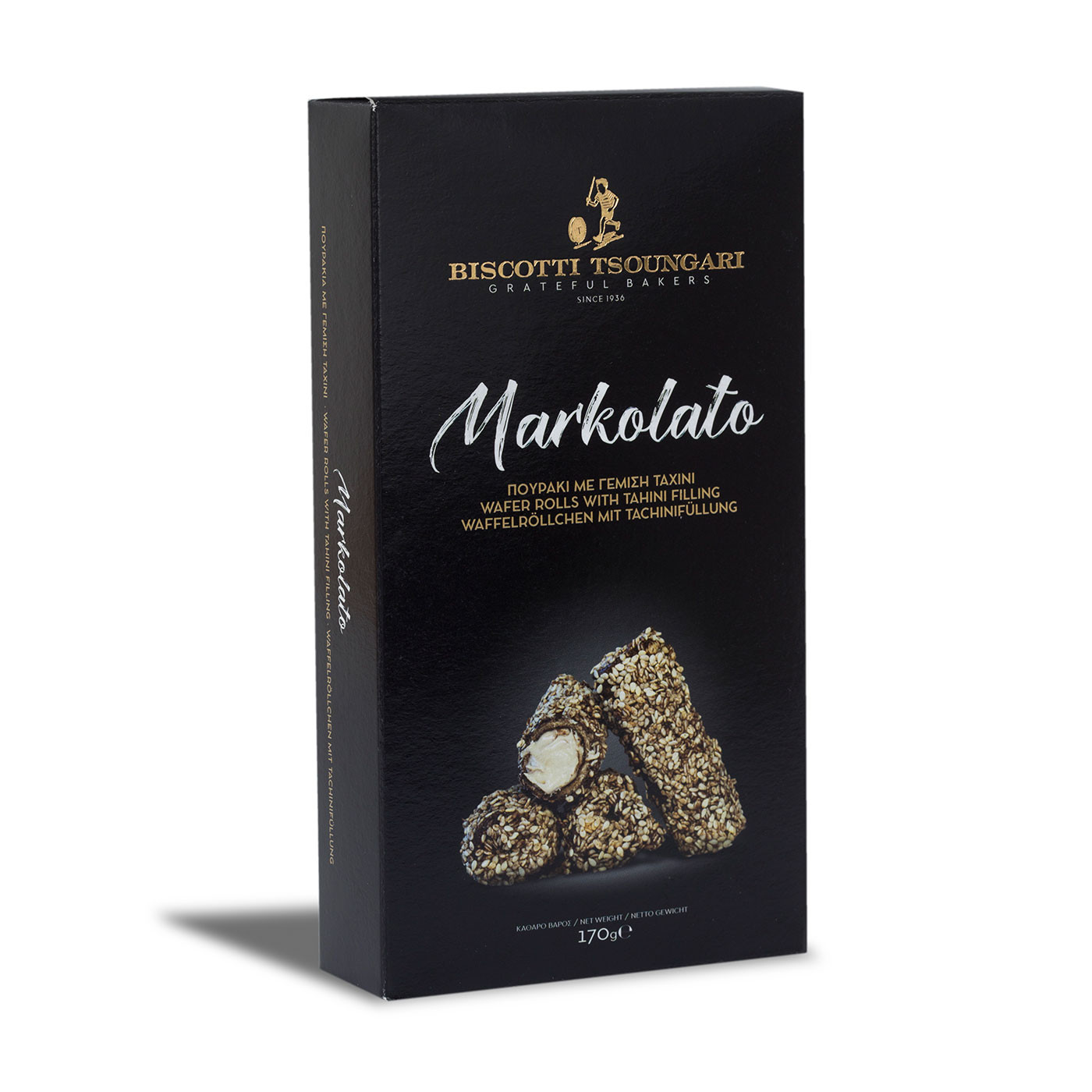 Γκοφρετάκι με κρέμα ταχίνι Markolato "Biscotti Tsoungari" 170 g