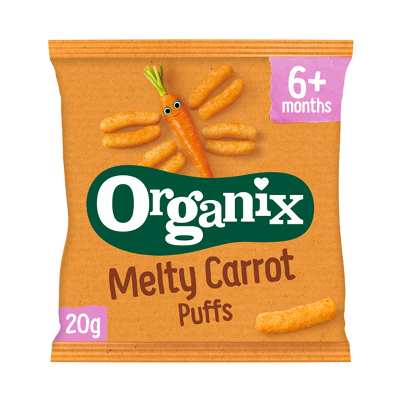 Βιολογικό ψημένο σνακ καλαμποκιού με καρότο "Organix" 20 g