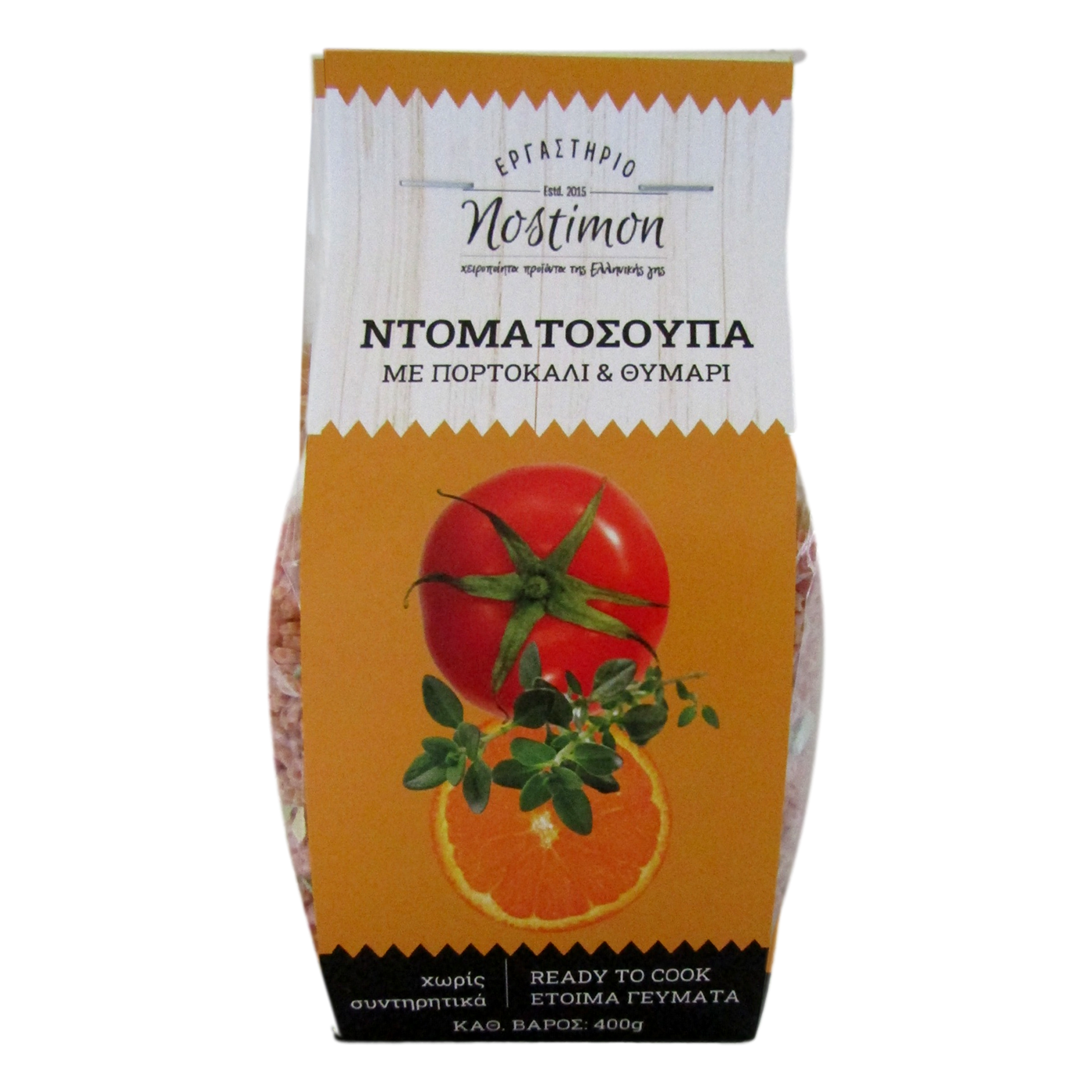 Ντοματόσουπα με πορτοκάλι & θυμάρι "nostimon" 400 g